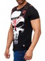 Herren T-Shirt Kurzarm Skull Print Shirt Totenkopf H2040