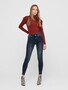 Damen Skinny Ankle Jeans Cropped Stretch Denim Hose ONLBLUSH Fransen