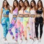 Damen Fitness Trainingsanzug Stretch Racerback Tank Top & Leggings Holi Set