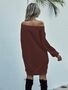 enflame Damen Oversized Long Shirt Off-Shoulder Dress Longsleeve Pullover