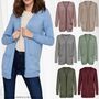ONLY Damen Lange Strickjacke Stretch ONLLESLY Open Cardigan Gerippt