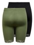 JDY 2x Damen Kurze Capri Leggings Hose JDYSALLY Spitze Shorts Set Stretch
