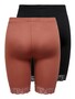 JDY 2x Damen Kurze Capri Leggings Hose JDYSALLY Spitze Shorts Set Stretch