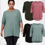 Damen 3/4 Arm Shirt Curvy Plus Size Longsleeve Gro�e Gr��en �bergr��e