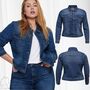 Damen Jeansjacke Gro�e Gr��en Plus Size Biker �bergangsjacke �bergr��e