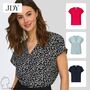 Einfarbige Kurzarm Bluse Basic V-Ausschnitt Shirt Oberteil JDYLION
