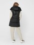 Lange Puffer Weste Wattierte Stepp Jacke ohne �rmel Kapuze & Zip