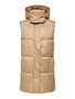 Lange Puffer Weste Wattierte Stepp Jacke ohne �rmel Kapuze & Zip