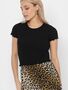 Geripptes Cropped T-Shirt Short Sleeve Rundhals Top Bauchfrei ONLEMMA