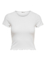 Geripptes Cropped T-Shirt Short Sleeve Rundhals Top Bauchfrei ONLEMMA