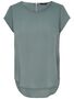 Einfarbige Kurzarm Bluse Basic Rundhals Blusen Shirt Oberteil ONLVIC