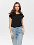 Einfarbige Kurzarm Bluse Basic Rundhals Blusen Shirt Oberteil ONLVIC