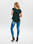 Einfarbige Kurzarm Bluse Basic Rundhals Blusen Shirt Oberteil ONLVIC