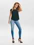 Einfarbige Kurzarm Bluse Basic Rundhals Blusen Shirt Oberteil ONLVIC