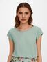 Einfarbige Kurzarm Bluse Basic Rundhals Blusen Shirt Oberteil ONLVIC