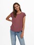 Einfarbige Kurzarm Bluse Basic Rundhals Blusen Shirt Oberteil ONLVIC