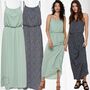 �rmelloses Maxi Blusenkleid Dress Gepunktet Locker Lang Rundhals