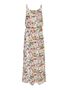 �rmelloses Maxi Blusenkleid Dress Gepunktet Locker Lang Rundhals