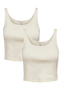 Geripptes Crop Top 2-er St�ck Pack Kurzes Oberteil Set ONLNESSA