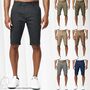 Kurze Chino Shorts Hose Basic Stretch Pants Freizeit Trousers Knielang