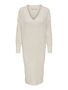 Langarm Strickkleid Loose Fit Midi Knit Dress V-Neck Pullover TESSA