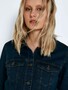 Kurze Jeansjacke Basic Denim �bergangsjacke Stoned Washed Jacket NMDEBRA