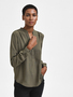 Langarm Bluse V-Neck Tunika Shirt Business Oberteil SLFMIVIA