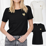 Einfarbiges T-Shirt mit Brand Herz Basic Kurzarm Rundhals Top ONLKITA