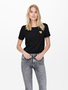 Einfarbiges T-Shirt mit Brand Herz Basic Kurzarm Rundhals Top ONLKITA