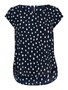 Print Kurzarm Bluse Basic Rundhals Blouse Shirt Oberteil ONLVIC