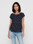 Print Kurzarm Bluse Basic Rundhals Blouse Shirt Oberteil ONLVIC