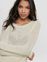 Basic Strickpullover Stretch Sweater Langarm Rundhals Shirt ONLGEENA