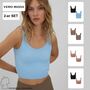Crop Top 2-er St�ck Pack Stretch Tank Top Bralette Set VMEVE