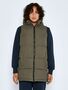 Lange Puffer Weste Wattierte Stepp Jacke ohne �rmel Kapuze & Zip