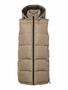 Lange Puffer Weste Wattierte Stepp Jacke ohne �rmel Kapuze & Zip