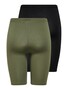 Damen Mini Shorts Leggins 2-er St�ck Pack Fitness Radler Unterrock Pants