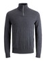 Jack & Jones D�nner Strickpullover Stehkragen Sweater mit Zip Langarm Basic JJEEMIL