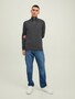 Jack & Jones D�nner Strickpullover Stehkragen Sweater mit Zip Langarm Basic JJEEMIL