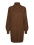 Langarm Strickkleid Mini Pullover Dress Stehkragen Shirt NMTIMMY