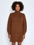 Langarm Strickkleid Mini Pullover Dress Stehkragen Shirt NMTIMMY
