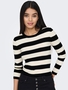 Gestreifter Langarm Strickpullover Striped Oberteil Knit Sweater JDYPLUM