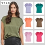 Satin Blusen T-Shirt Kurzarm Basic Gl�nzendes Oberteil VIELLETTE