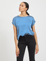 Satin Blusen T-Shirt Kurzarm Basic Gl�nzendes Oberteil VIELLETTE