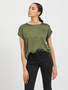 Satin Blusen T-Shirt Kurzarm Basic Gl�nzendes Oberteil VIELLETTE