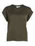 Satin Blusen T-Shirt Kurzarm Basic Gl�nzendes Oberteil VIELLETTE