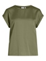 Satin Blusen T-Shirt Kurzarm Basic Gl�nzendes Oberteil VIELLETTE