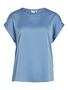 Satin Blusen T-Shirt Kurzarm Basic Gl�nzendes Oberteil VIELLETTE
