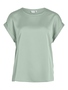 Satin Blusen T-Shirt Kurzarm Basic Gl�nzendes Oberteil VIELLETTE