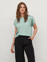 Satin Blusen T-Shirt Kurzarm Basic Gl�nzendes Oberteil VIELLETTE
