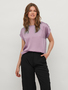 Satin Blusen T-Shirt Kurzarm Basic Gl�nzendes Oberteil VIELLETTE